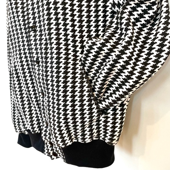 American Apparel Houndstooth Jersey Knit Bomber Jacket Size Unisex Mens XS - Picture 4 of 7
